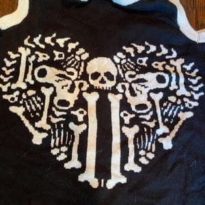 Too Fast Clothing skeleton bone sweater XL